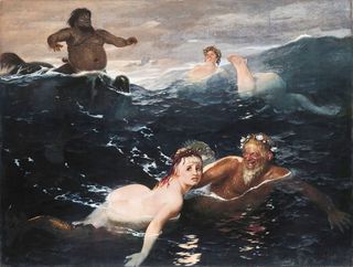 Playing in the Waves by Arnold Böcklin