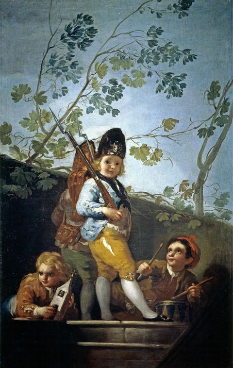 Boys playing soldiers by Francisco Goya
