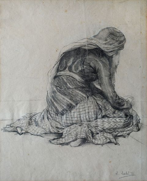Study a kneeling woman by Symeon Savvidis