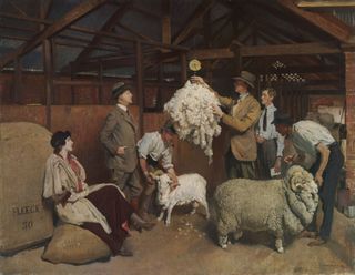 Weighing the fleece by George Washington Lambert