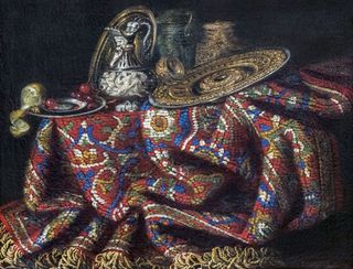 Still life with carpet by Francesco Maltese