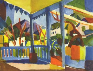 Terrace of the Country House in St. Germain by August Macke