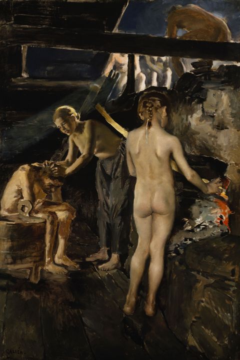 In the Sauna by Akseli Gallen-Kallela