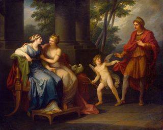 Venus Induces Helen to Fall in Love with Paris by Angelica Kauffmann