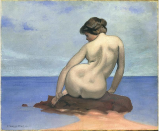 Sitting on a rock by Félix Vallotton