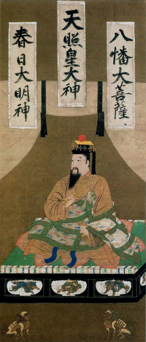 Silken Painting of Emperor Go-Daigo by Monkan-bō Kōshin