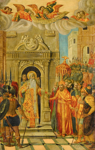 A Scene from the Life of John Chrysostomos (Ventouras) by Spyridon Ventouras