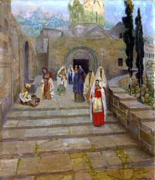Women Leaving the Church at Ani by Vardges Sureniants